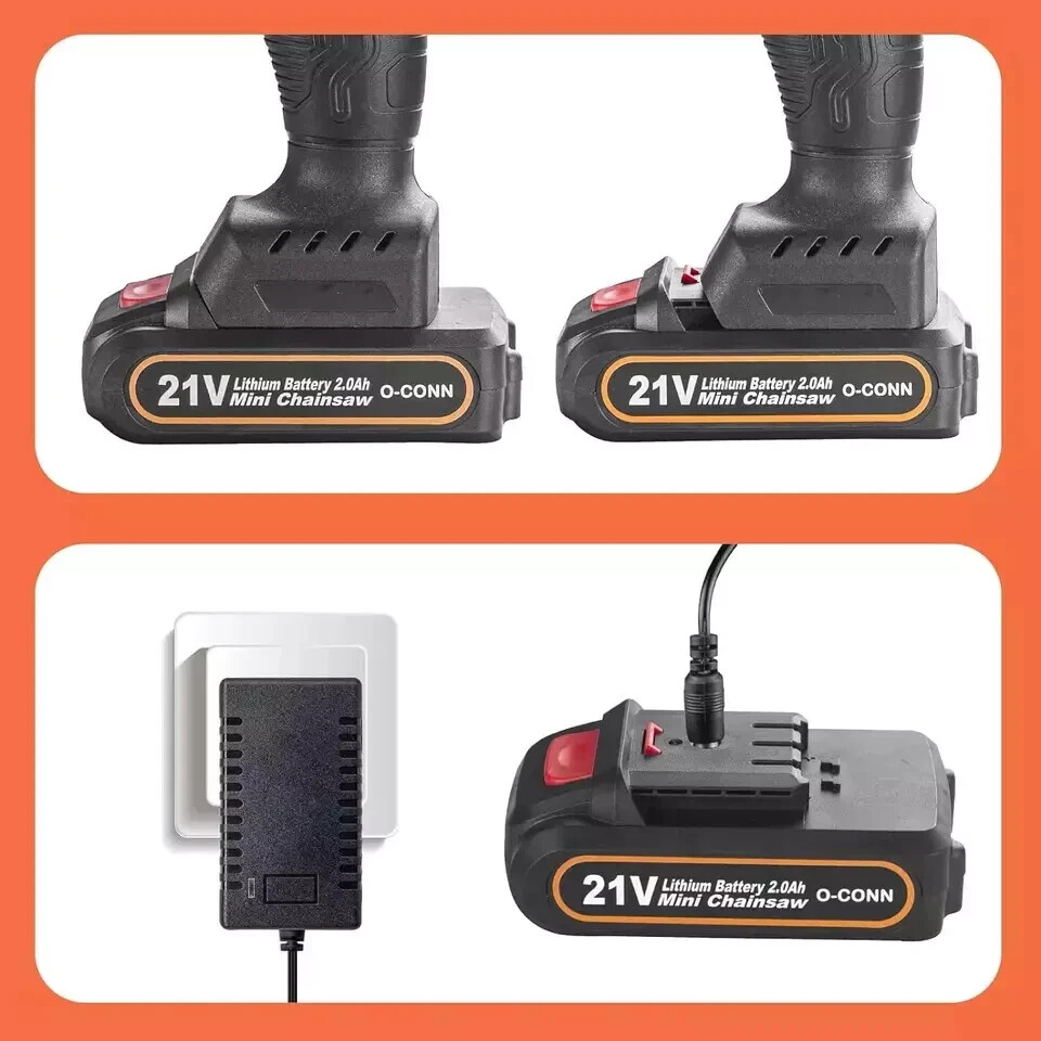 Mini Chainsaw Battery Replacement, 21V MAX 2000Mah Rechargeable
