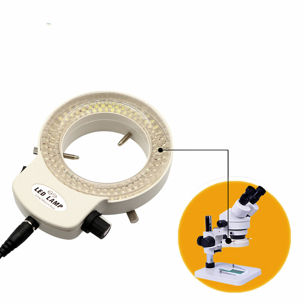 Quick Microscope Ring 144 LED Bulbs Light Illuminator Lamp US Plug Black / White