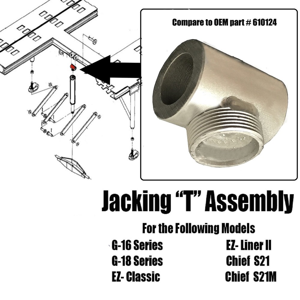 Frame Machine Jacking "T" for Frame Machine - Compare to Chief part # 610124
