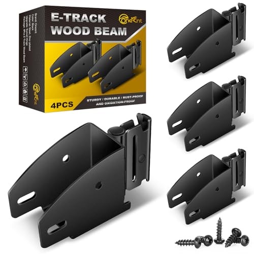 4 Pack E-Track Wood Beam End Socket Shelf Brackets |E Track Accessories Swivel