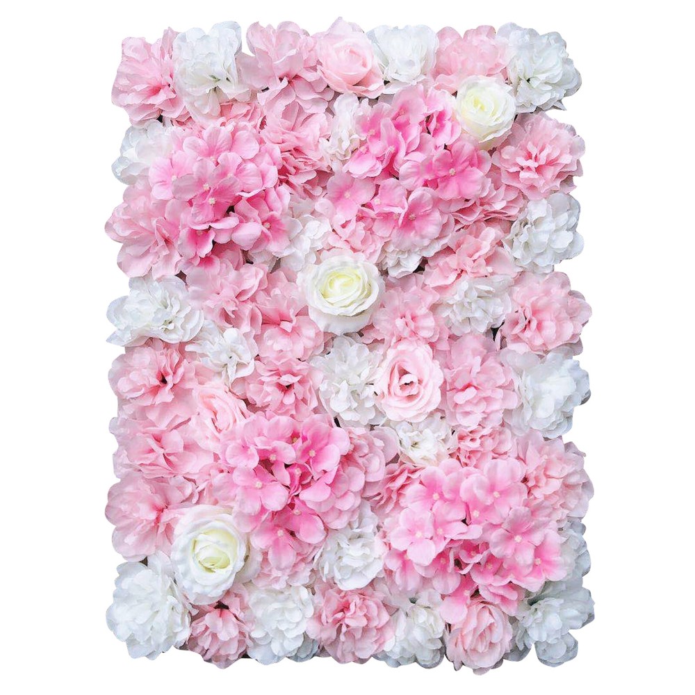 12Pcs Artificial Silk Flower Wall Panel Floral Backdrop Party Wedding Decoration
