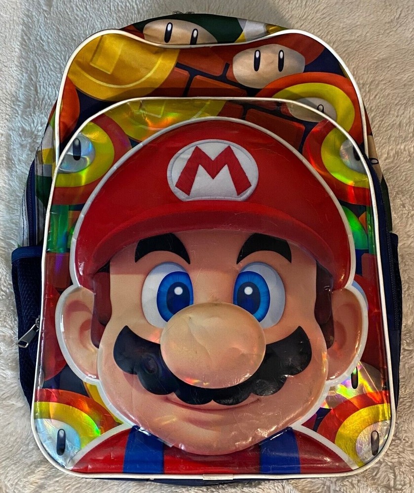 Nintendo Super Mario Backpack Large Mario on Front with Computer Compartment