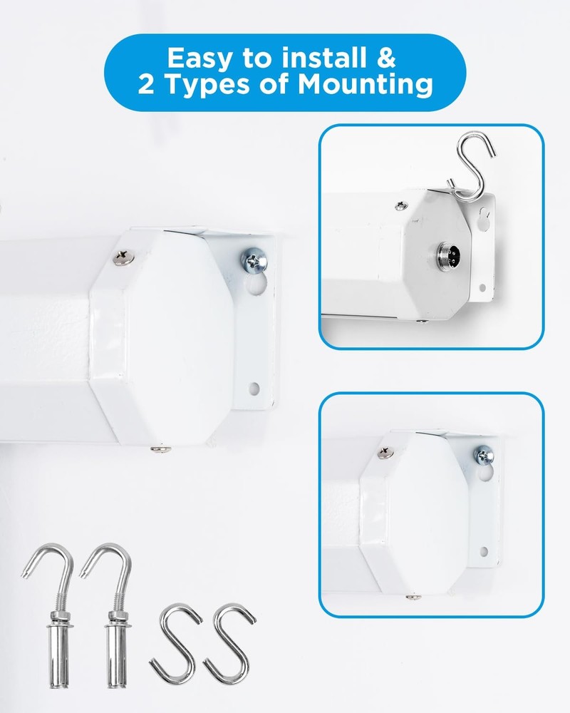 Projector Screen Pull Down 120 Inch Automatic Projector Screen with Remote Co...