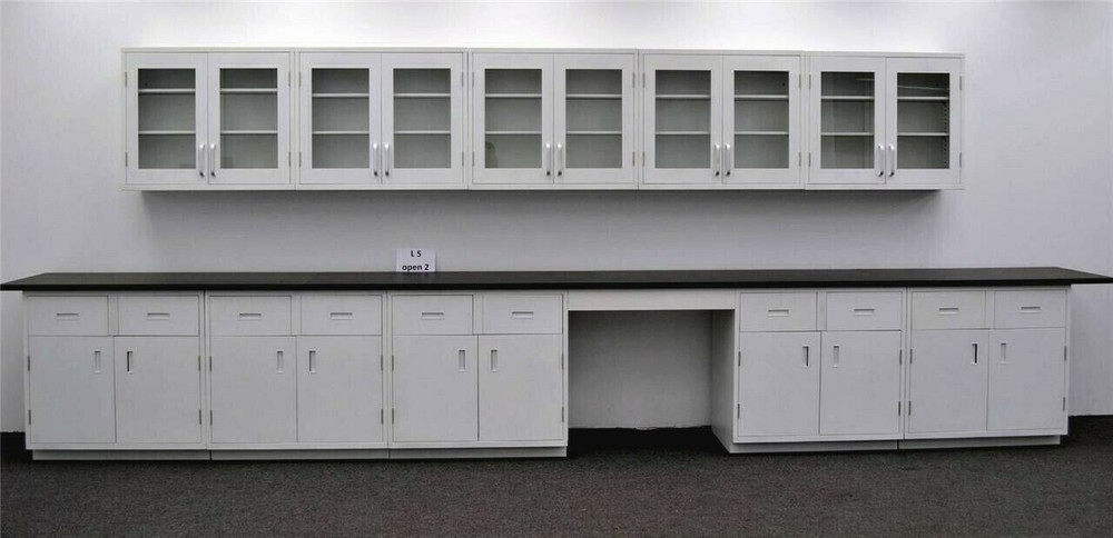 Laboratory Base Cabinets / 17 ' Base & 15 ' Walls / Chemical Resistant / E1-026