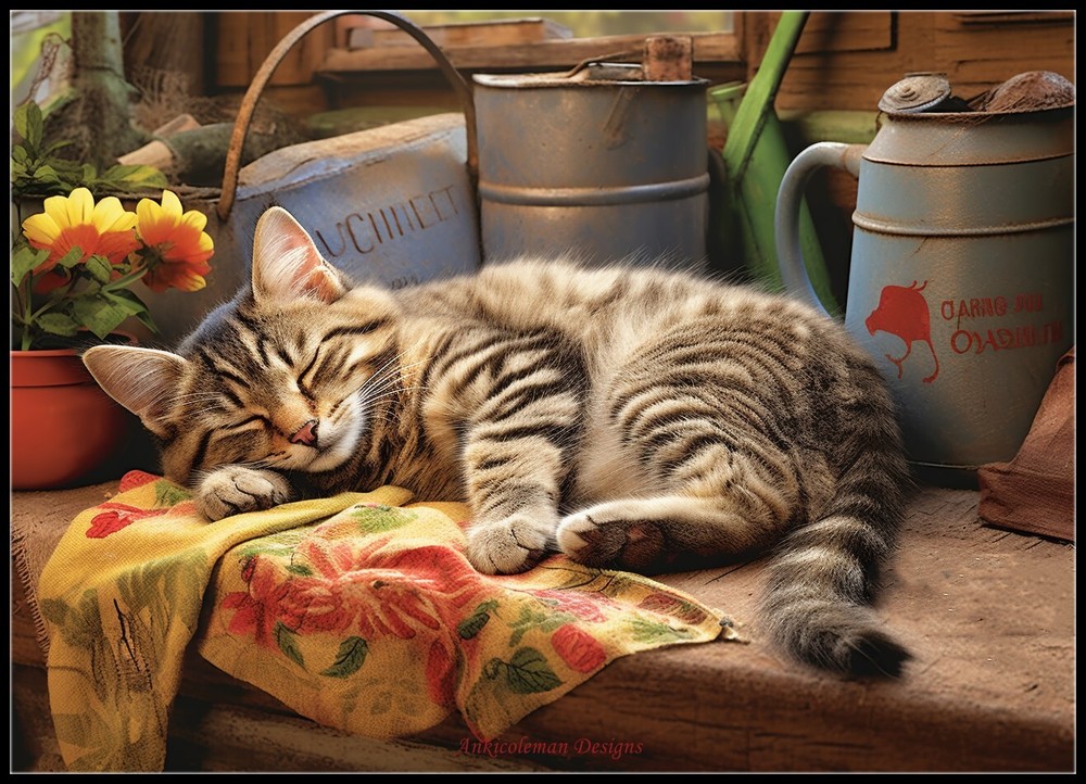 Silent Nap - Chart Counted Cross Stitch Patterns Needlework DIY DMC Color 14 ct