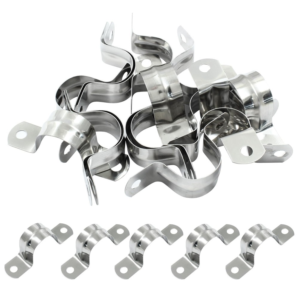 Hordion 30Pcs 1" Two Hole Strap U Bracket, M25 Rigid Pipe Stainless
