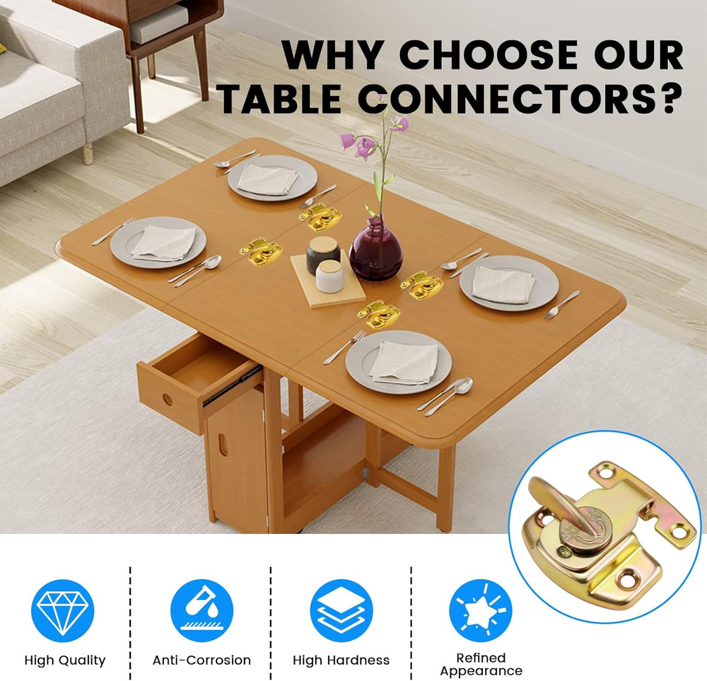 SDTC Tech 2 Pack Dining Table Locks Metal Spring Table Leaf Buckle Latches