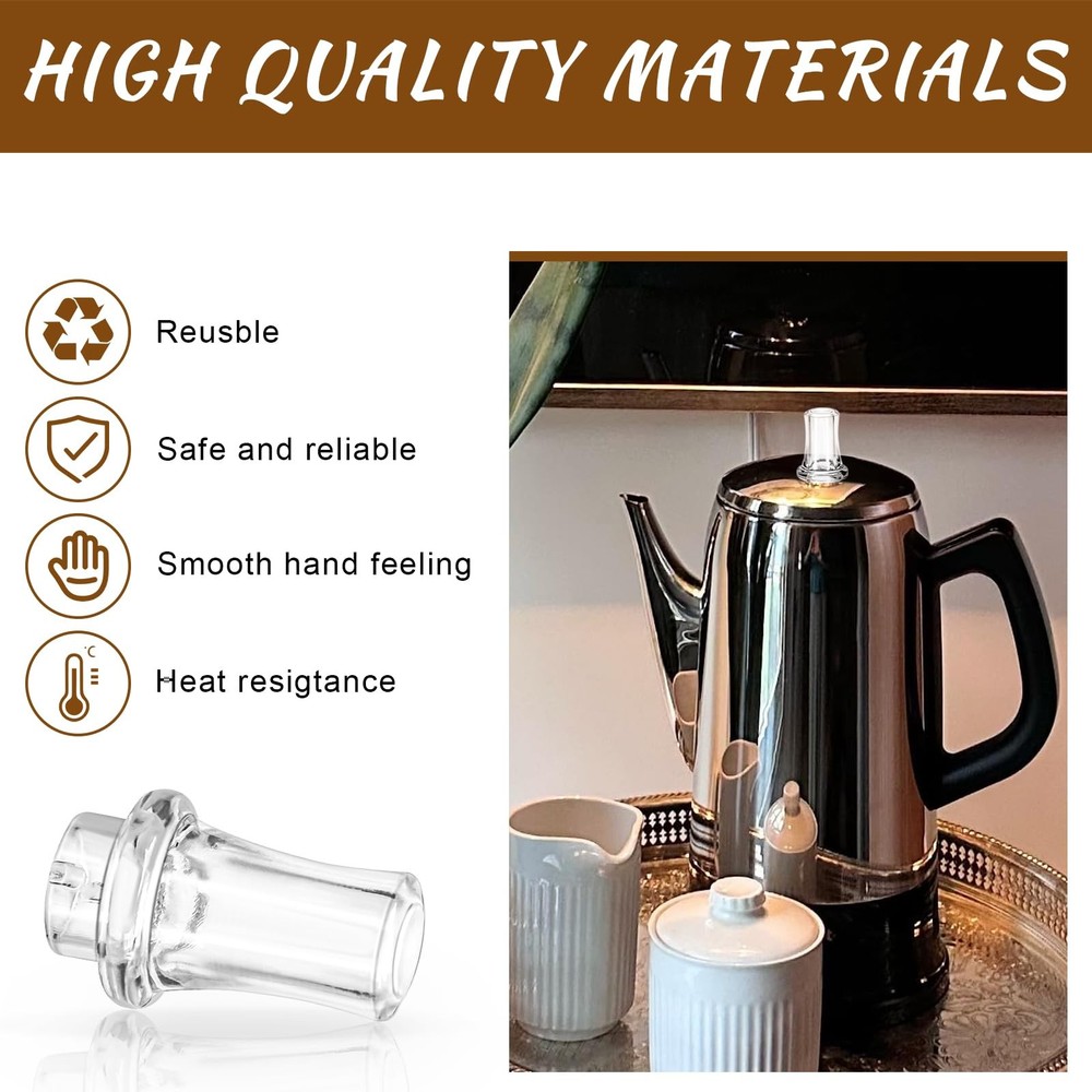 2 Pcs Coffee Percolator Plastic Top Replacement for 1.66in, Transparent
