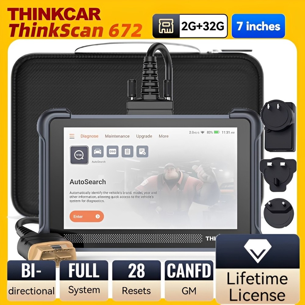 THINKSCAN 672 OBD2 Scanner ALL System Car FCA Code Bidirectional Diagnostic Tool