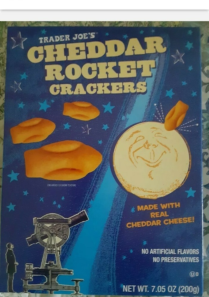 2 Packs Trader Joe's Cheddar Cheese Rocket Crackers 7.05 OZ Each Pack