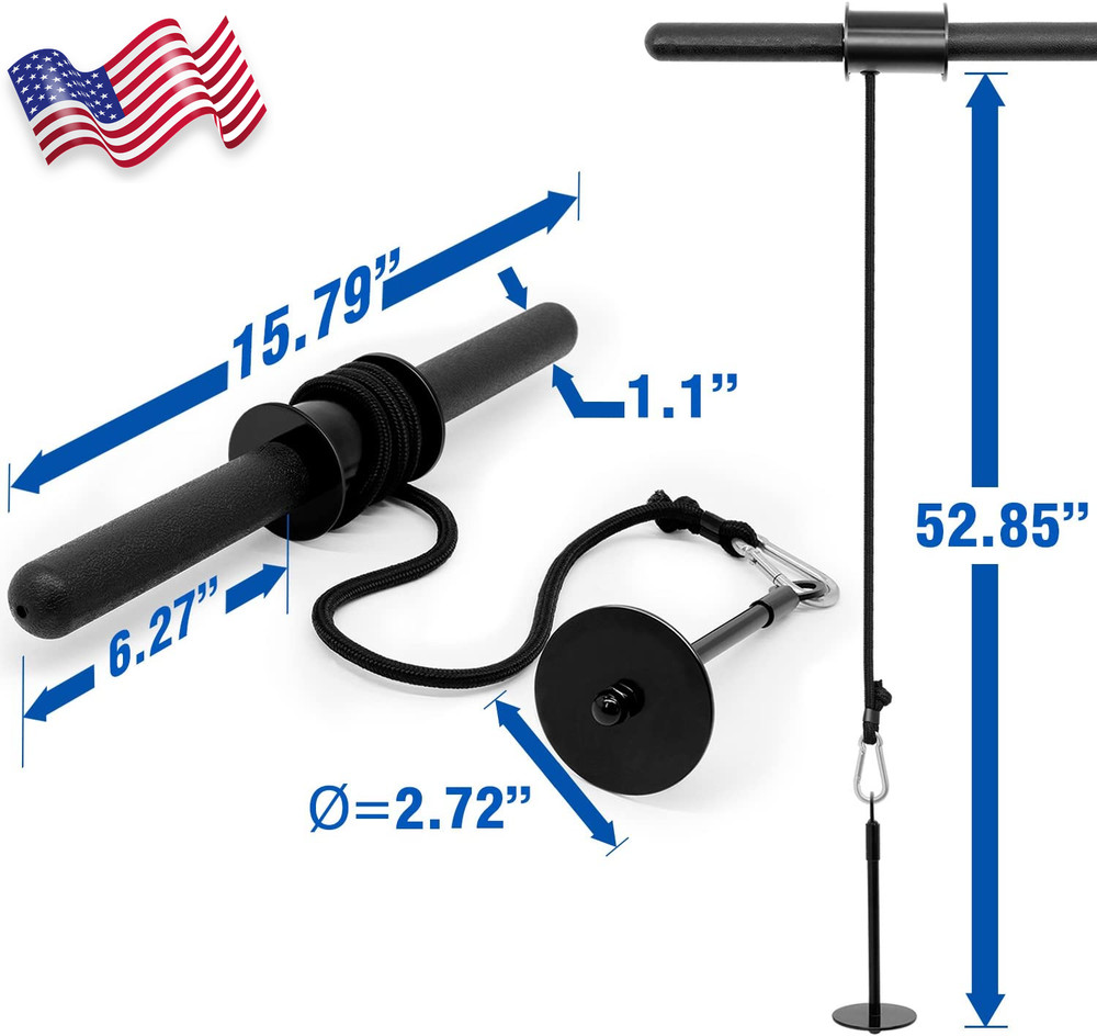 Wrist & Forearm Roller for Workout Training Standard Olympic Plates FREE SHIP