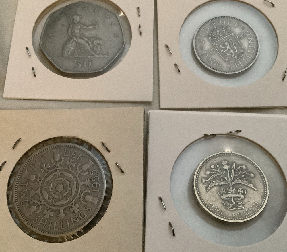 Type Set of 14 Coins from England - Farthing through Pound!!