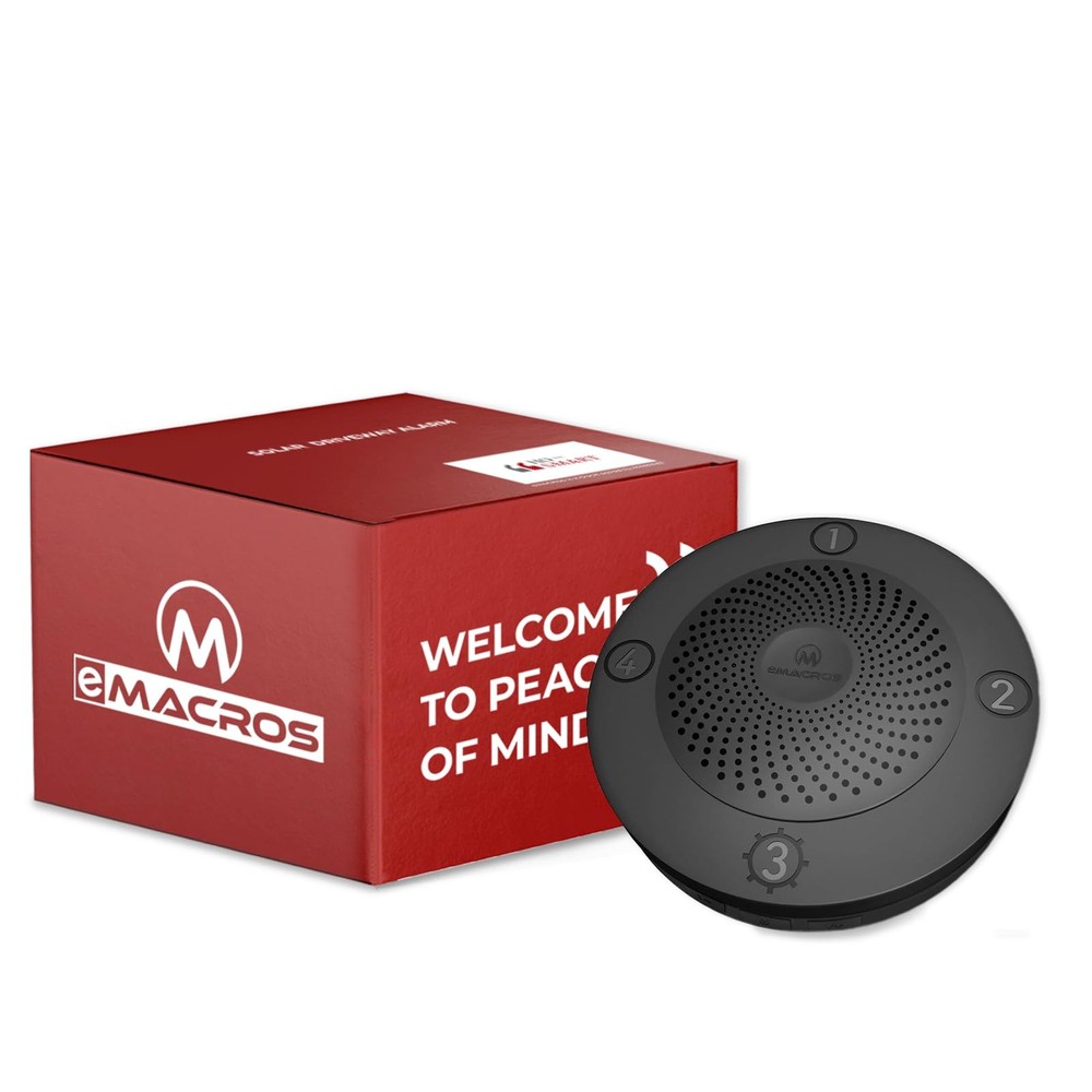 eMACROS Single Base Station Long Range Solar Wireless Driveway Alarm & Detect...