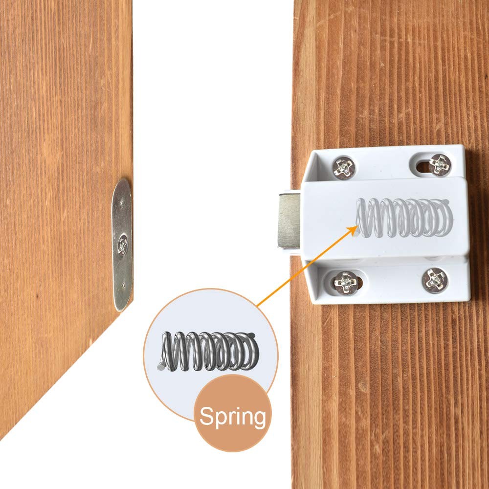 10 Pack Magnetic Push Latch Catch to Open Pressure Touch White