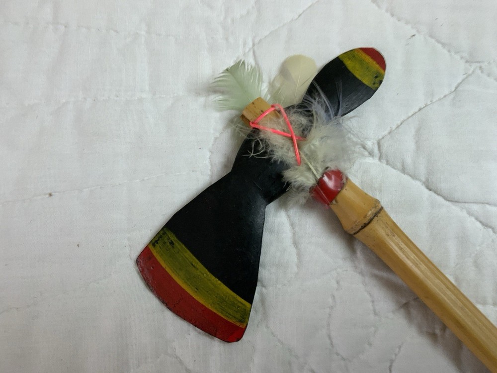 Antique Souvenir Trading Post Tomahawk, Bamboo Handle, Hand Made