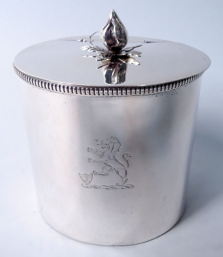 Modern Tea Caddy Classical Neoclassical Box American Sterling Silver