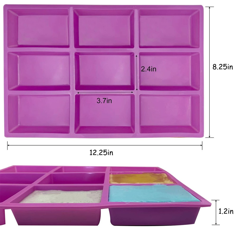 Rectangle Silicone Soap Mold 4oz Large Soap Molds for Soap Making,Rectangle S...