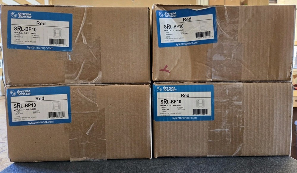 SYSTEM SENSOR SRL RED WALL MOUNT STROBES "FIRE" - BULK PACK OF 10 - NEW 4 AVAIL.