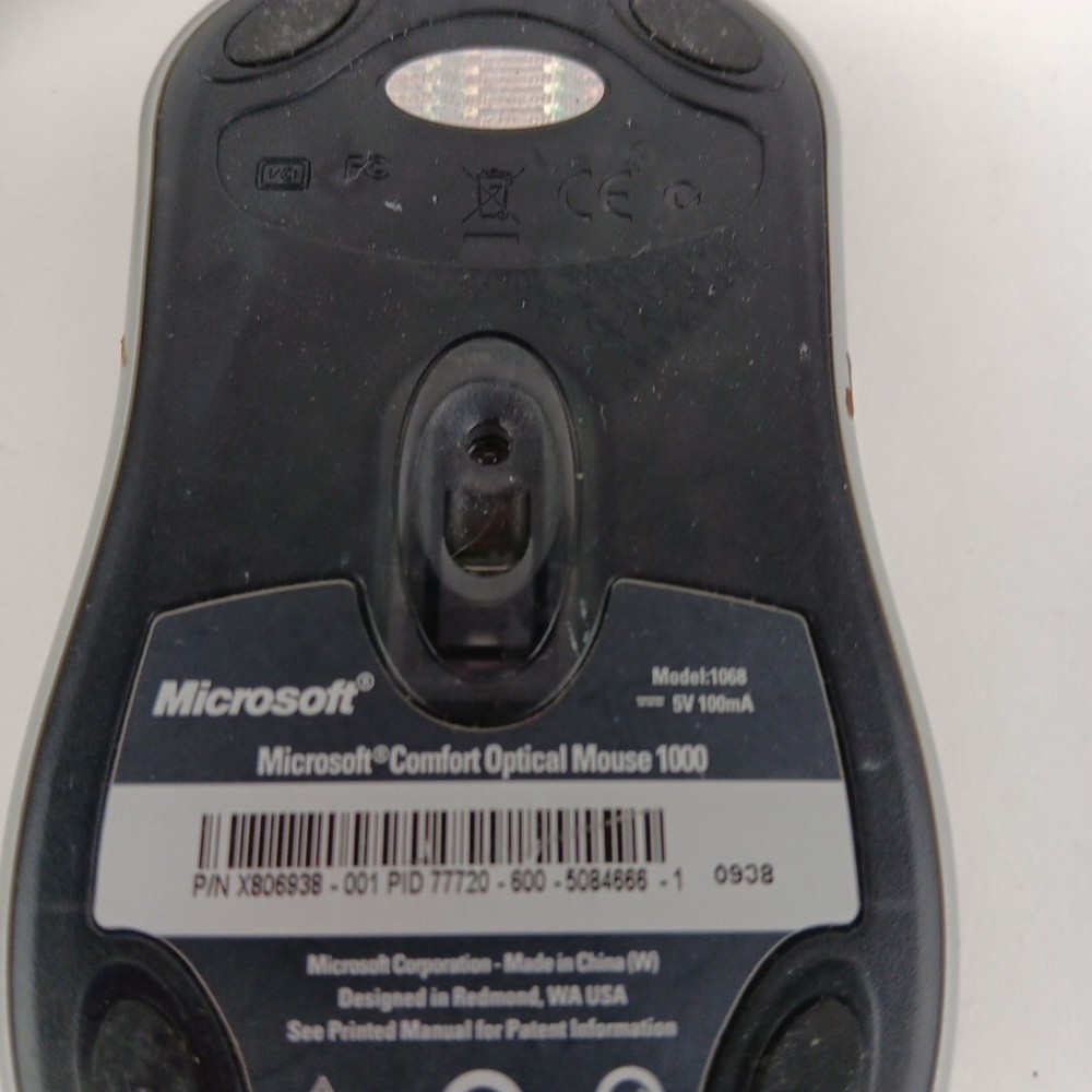Microsoft Comfort Optical Mouse 1000 Model No 1068