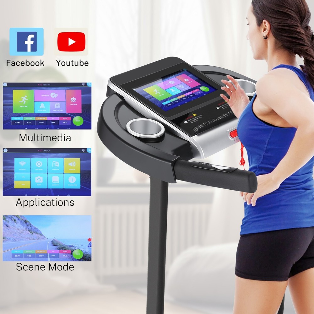 3.25HP Foldable Treadmill for Home Quiet Folding Running Jogging Machine, 350LBS