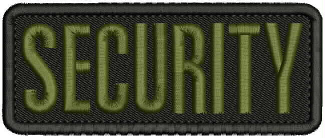 SECURITY EMBROIDERY PATCH 2X5 VELCR@ ON BACK
