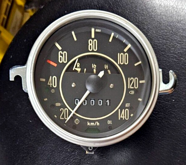 VW Beetle 1200/1302 Speedometer Automatic Fully Overhauled Silver Front Ring