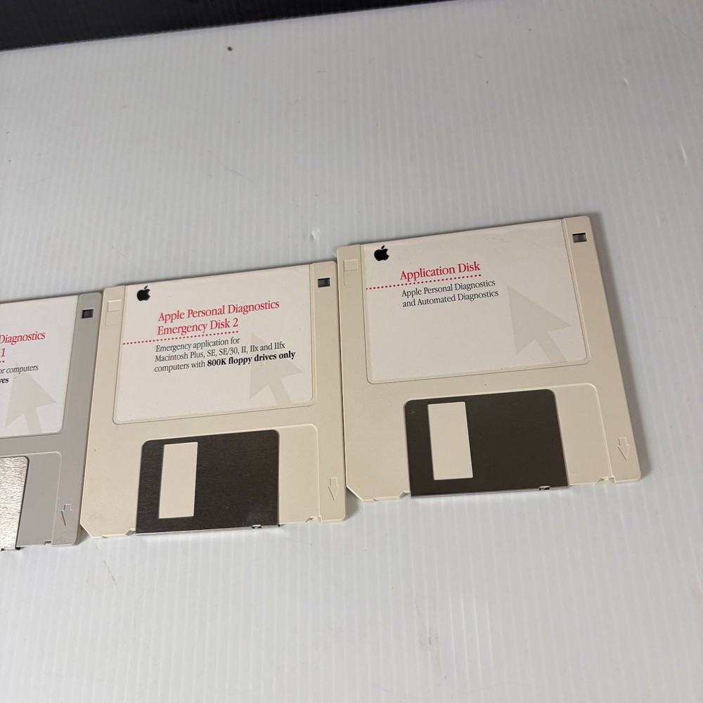 Apple Personal Diagnostics Emergency Discs Software Macintosh 3.5" Floppy Disk