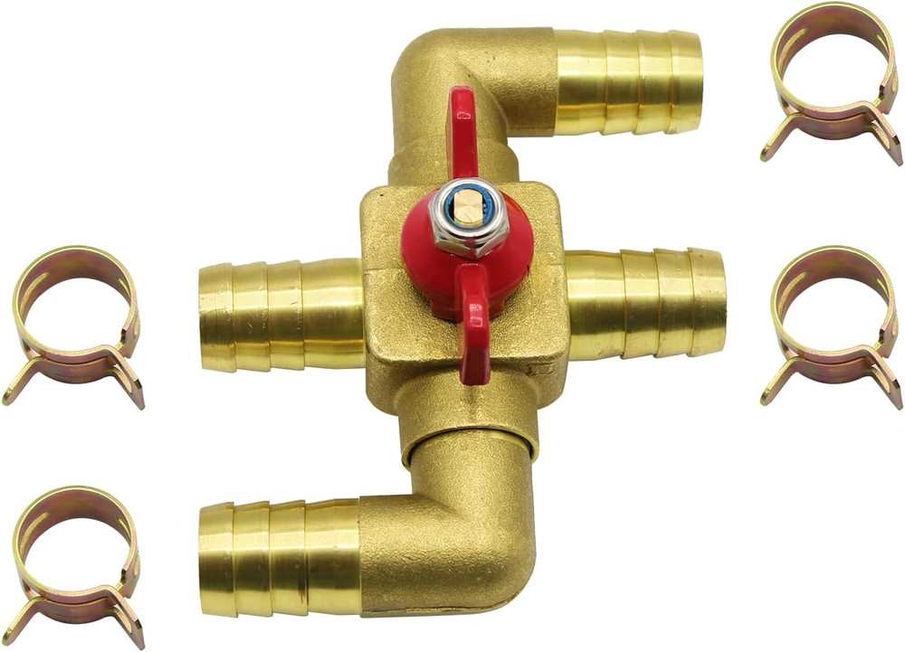 Solid Brass 3/4 Inch Heater Control Valve 4-Way Automobile Heating Water Valve