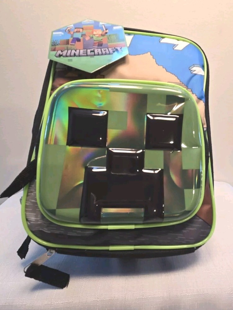 Minecraft Green School Lunch Tote/Gamers New with tags