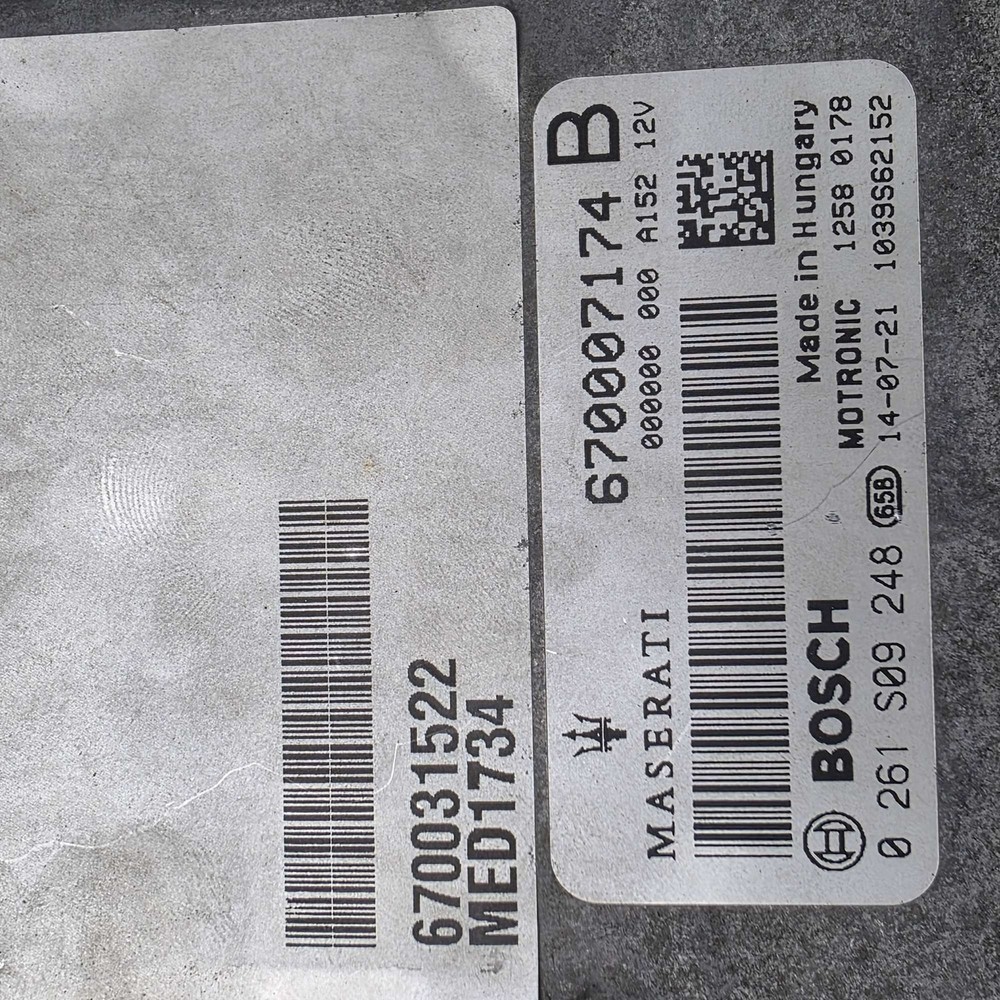 2014-2017 Maserati Ghibli Engine Control Module ECU 670007174B