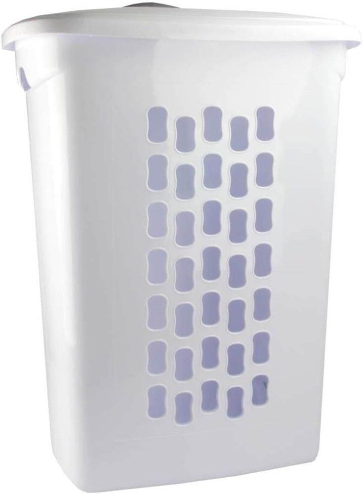 Extra Strong Laundry Hamper with Wheels,, Plastic, White, 1 Piece