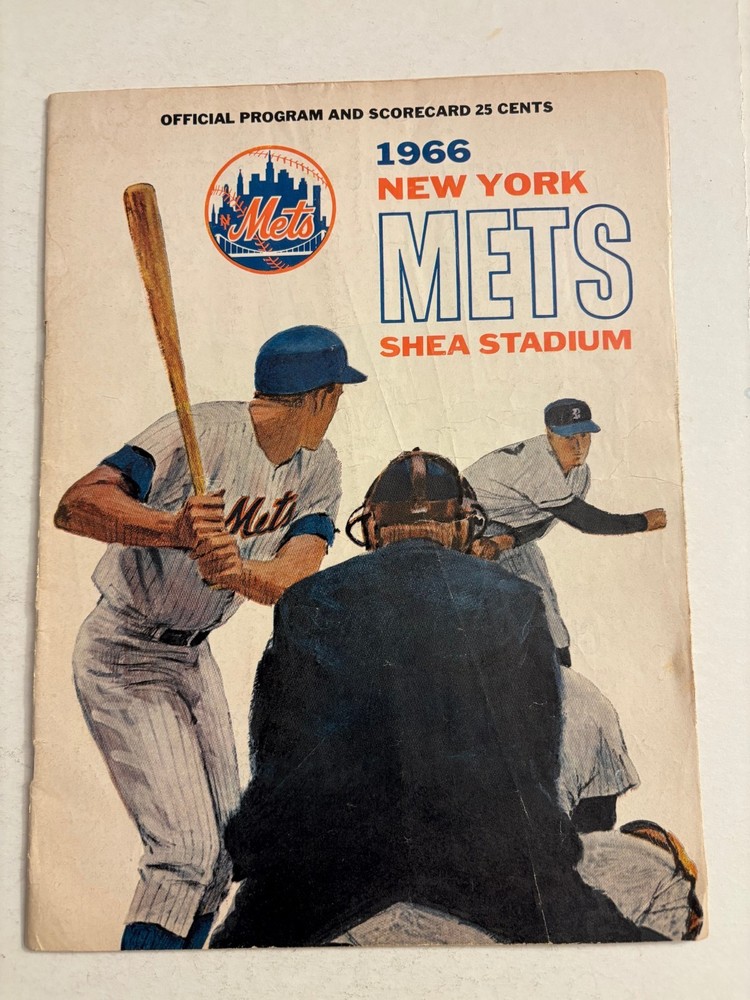 1966 NY Mets vs LA Dodgers Baseball Program Unscored Fair Condition #3