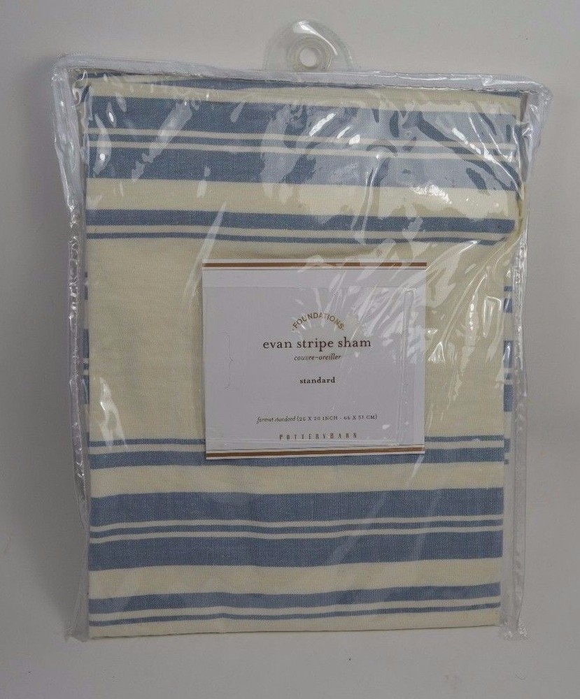 Pottery Barn Evan Stripe Sham Standard Blue #166 *
