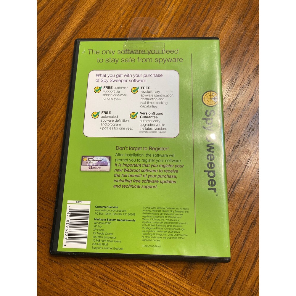 Webroot Spy Sweeper Cd ROM Software Disc 2003-2006 Y2K PC Security