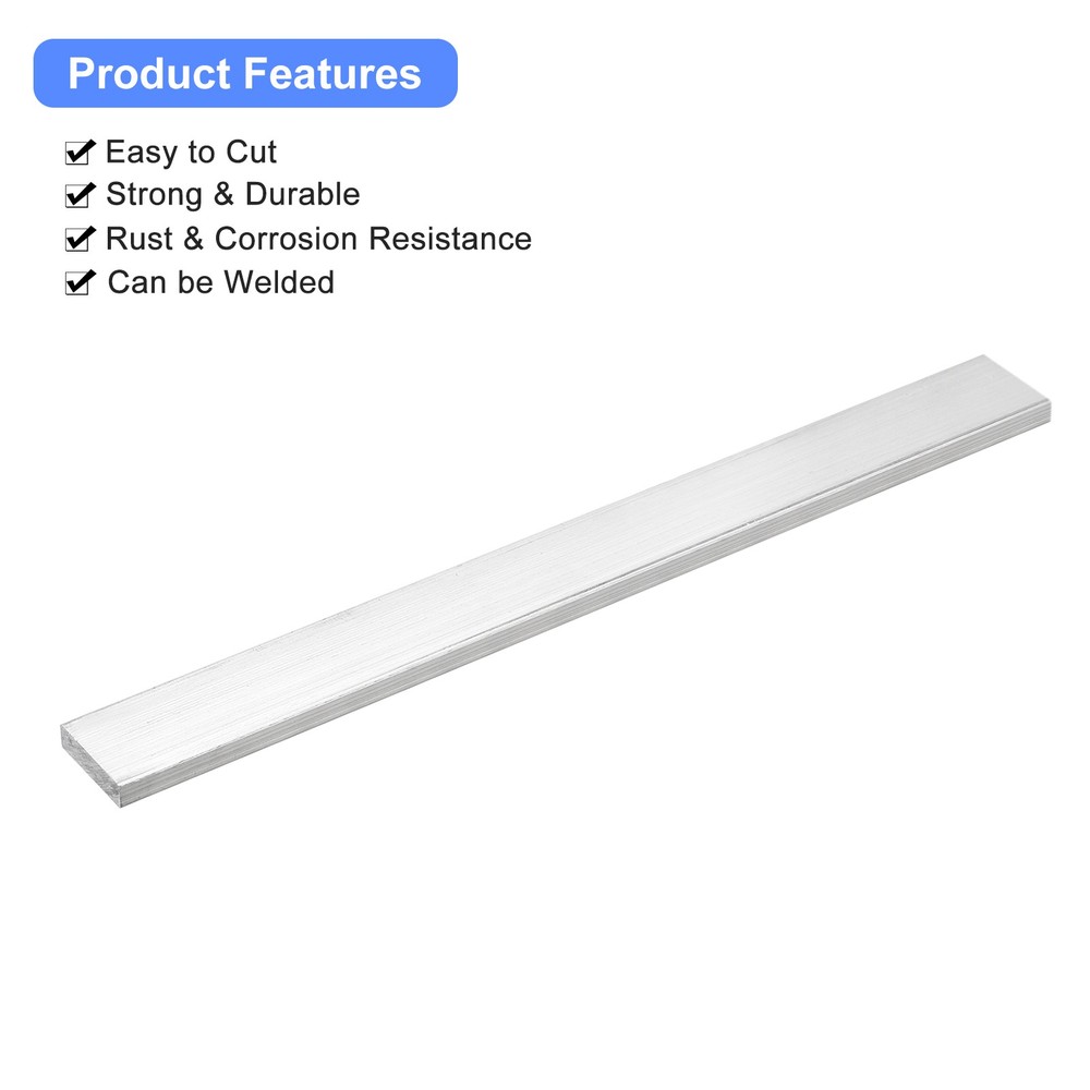 1/4" Thickness 1" Width 12" Length Square Aluminum Flat Bar 2PCS