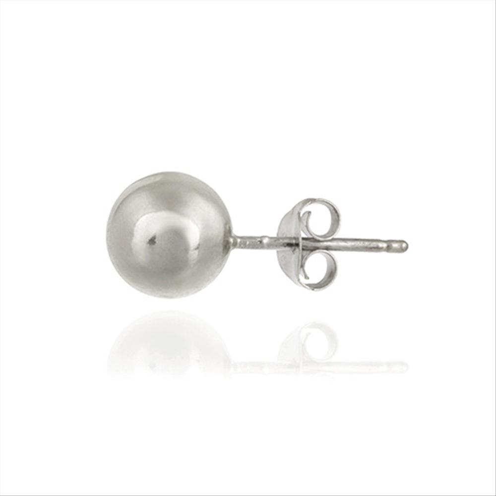 Sterling Silver 8mm Polished Bead Men's Stud Earring
