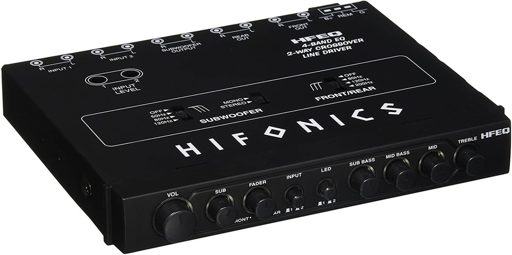 Hifonics HFEQ 4-Band Eq/2-Way Crossover Line Driver