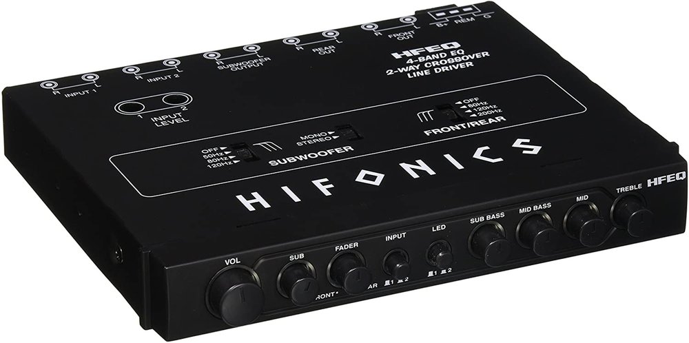 Hifonics HFEQ 4-Band Eq/2-Way Crossover Line Driver