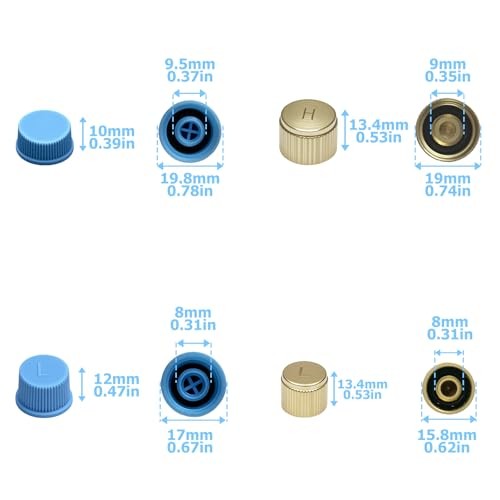 80pcs Car A/C System Valve Core Dust Cap Air Conditioning Service AC System