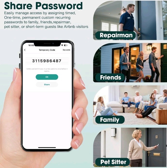 Bluetooth Smart Key Lock Box with Tuya App & PIN Code for Airbnb & Offices