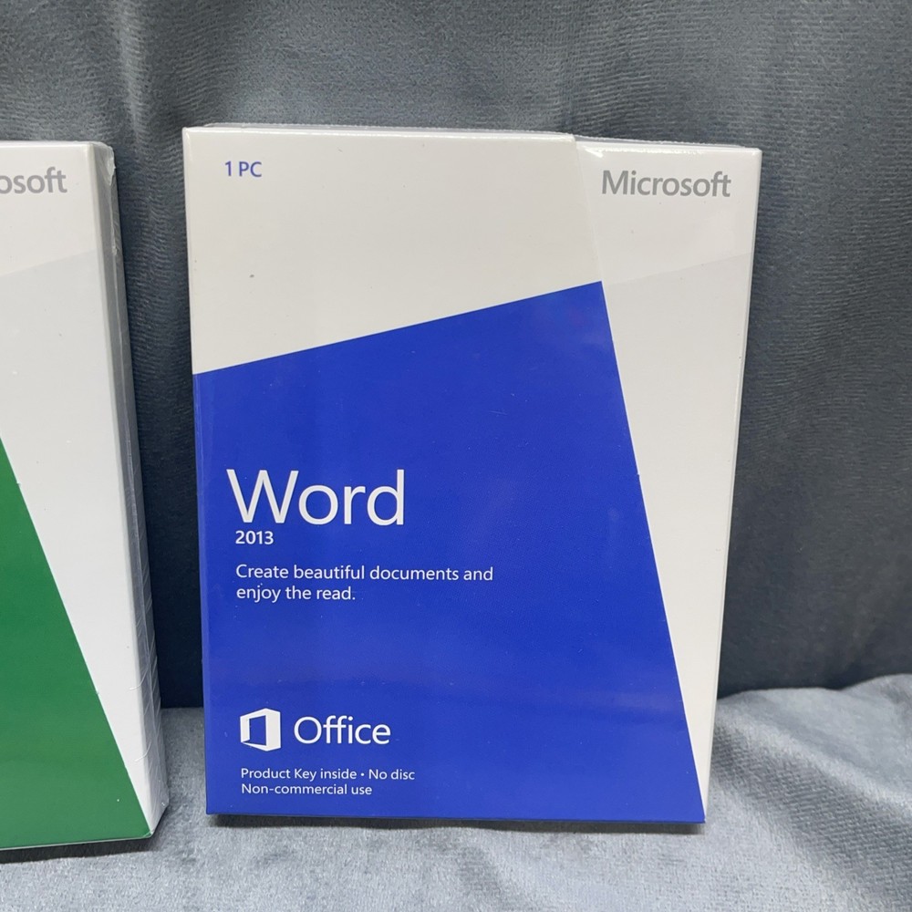 Microsoft Word 2013 & Microsoft Excel 2013 Key Cards In Sealed Boxes 1 PC