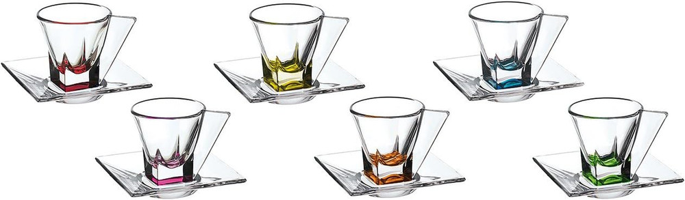 Fusion Crystal Multicolor Espresso Set