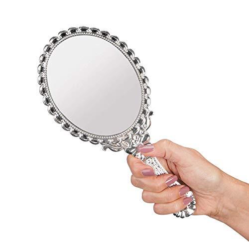 Vintage Handheld Mirror Small Hand Held Mirror with Handle Vanity Silver