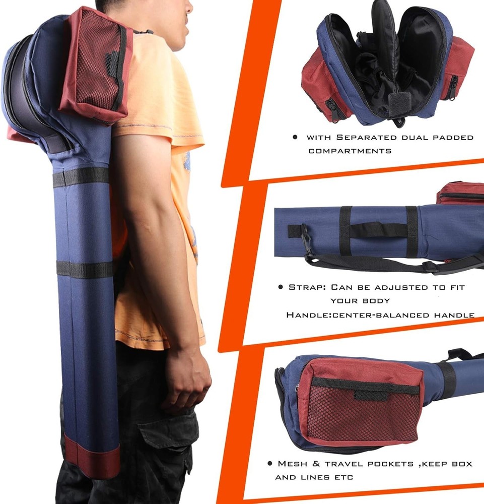 Durable Dual Fly Rod Case with Adjustable Shoulder Strap - Ultimate Protection