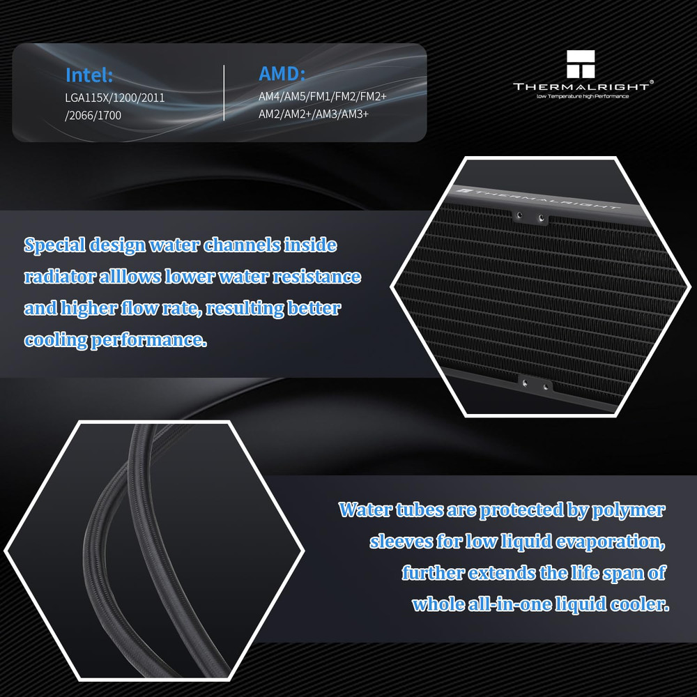 Frozen Notte 360 Black ARGB V2 Water Cooling CPU Cooler, 360 Specification CPU L