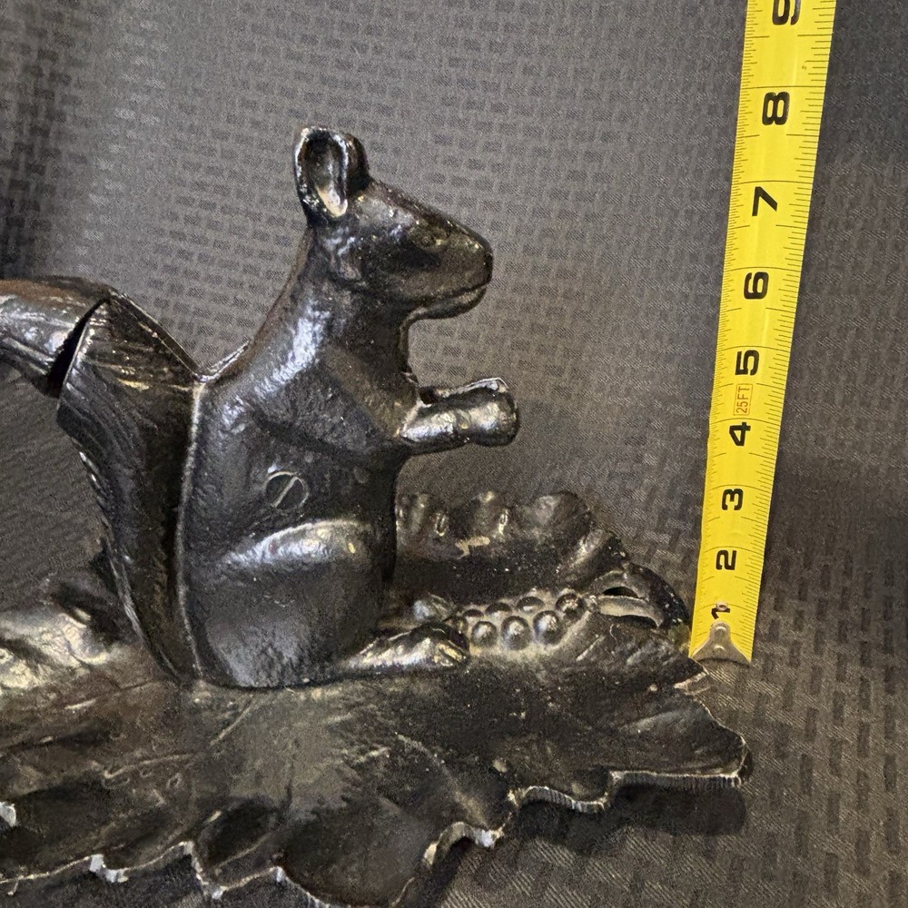 Vintage Cast Iron Squirrel Nutcracker Leaf Grape Base Heavy Mechanical Tool
