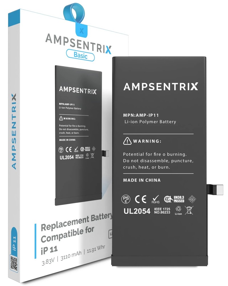 AmpSentrix Basic Battery for iPhone 11 Fast Charging Replacement