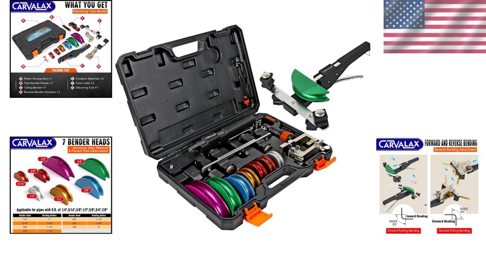 Versatile Pipe Tube Bender Set for HVAC and Hydraulic Work