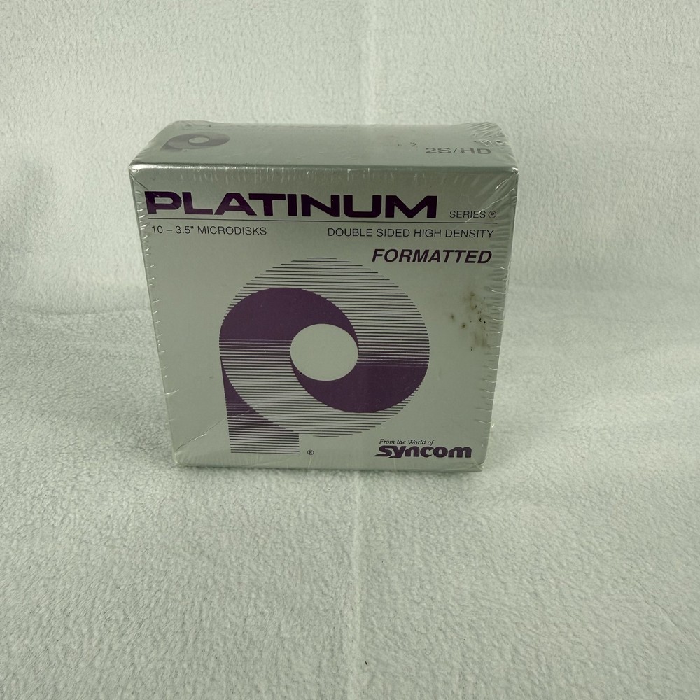 Syncom Platinum Microdisks, Double Sided, 3.5", 10 Pack, Sealed
