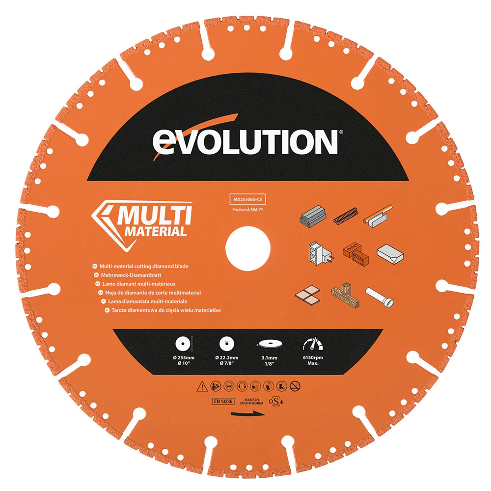 Evolution MD255SEG-CS Segmented Edge Multi-Purpose Diamond Saw Blade, 10 Inch